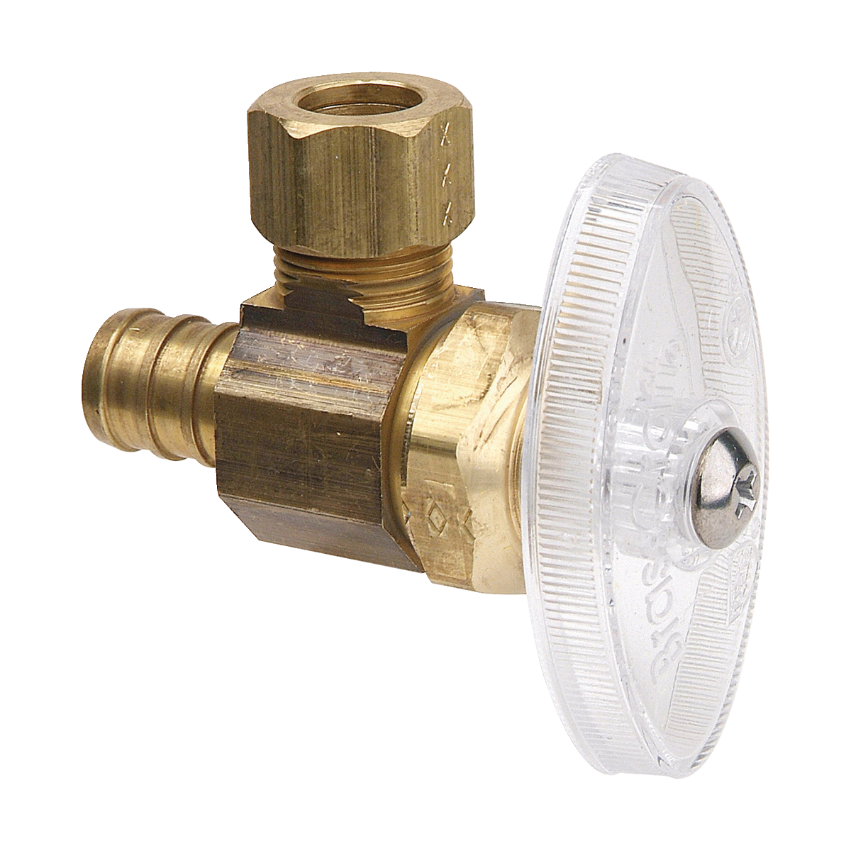 1/2 in. Nom Crimp PEX Barb x 3/8 in. O.D. Comp Angle Stop BrassCraft